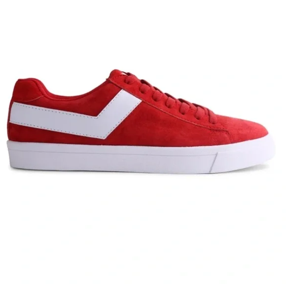 Women's PONY Classic Low Red Suede Shoes Size 7.5 - Picture 3 of 13